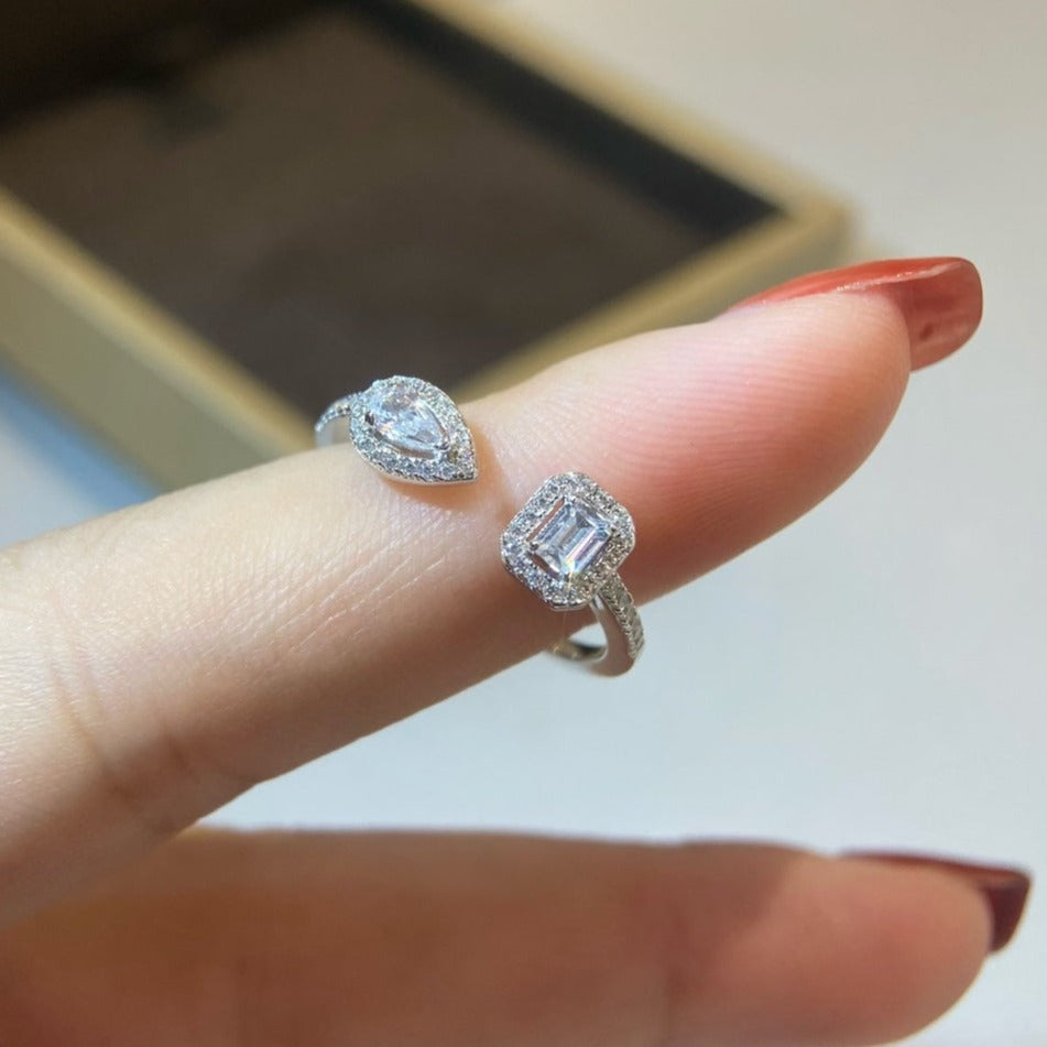 [Panda Jewelry]MY TWIN TOI & MOI SILVER DIAMOND RING