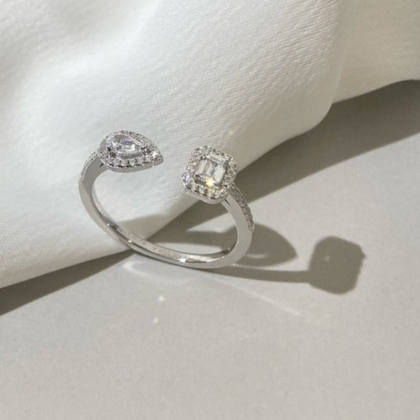 [Panda Jewelry]MY TWIN TOI & MOI SILVER DIAMOND RING