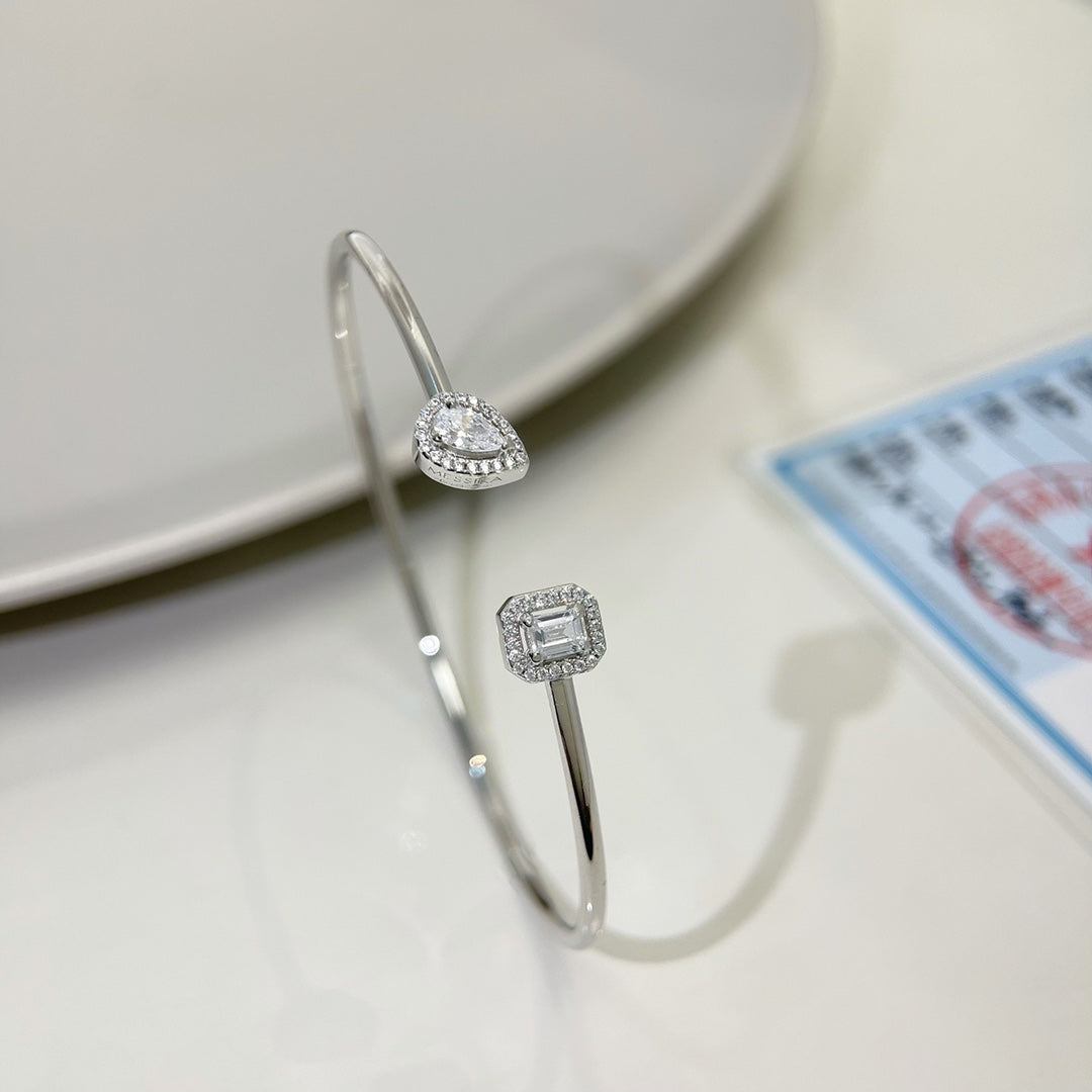 [Panda Jewelry]JONC FLEX MY TWIN TOI & MOI SILVER DIAMOND BRACELET