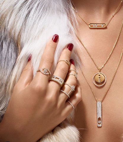 [Panda Jewelry]LUCKY MOVE PM NECKLACE PINK GOLD DIAMOND