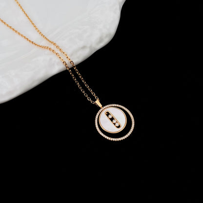 [Panda Jewelry]LUCKY MOVE MM NACRE BLANCHE DIAMOND NECKLACE