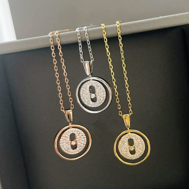 [Panda Jewelry]LUCKY MOVER PM PAVED NECKLACE