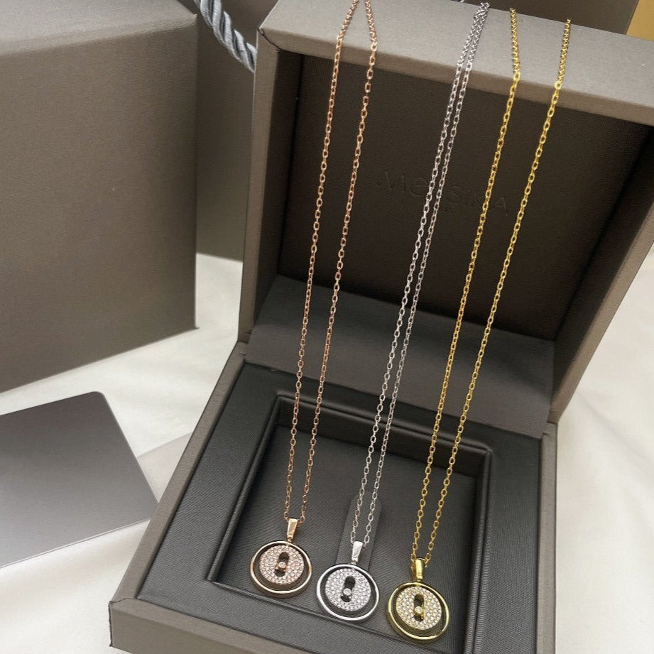 [Panda Jewelry]LUCKY MOVER PM PAVED NECKLACE
