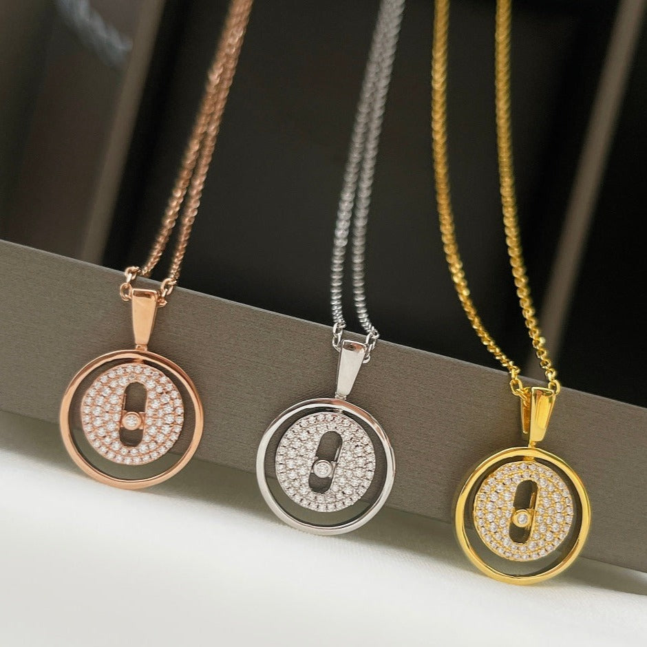 [Panda Jewelry]LUCKY MOVER PM PAVED NECKLACE