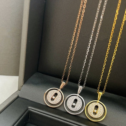 [Panda Jewelry]LUCKY MOVER PM PAVED NECKLACE