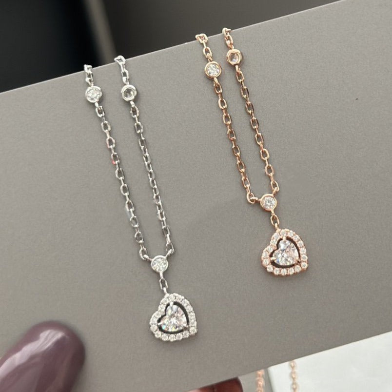 [Panda Jewelry]JOY HEART DIAMOND NECKLACE