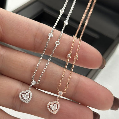 [Panda Jewelry]JOY HEART DIAMOND NECKLACE