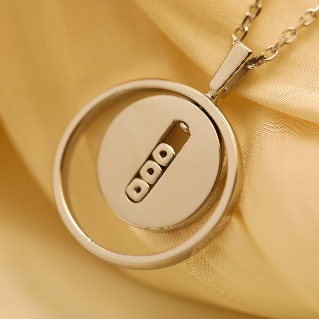 [Panda Jewelry]LUCKY MOVE MM SILVER DIAMOND NECKLACE