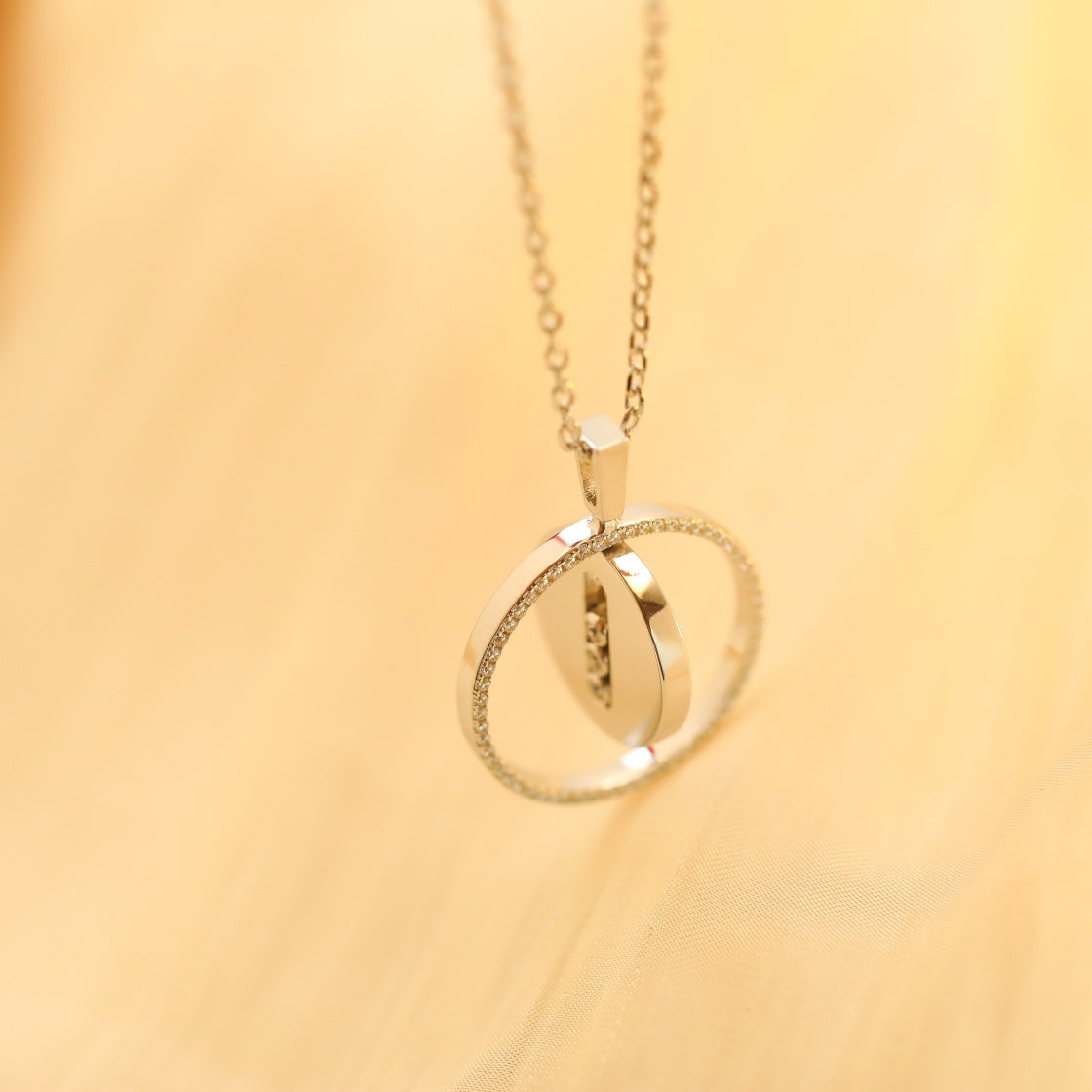 [Panda Jewelry]LUCKY MOVE MM SILVER DIAMOND NECKLACE