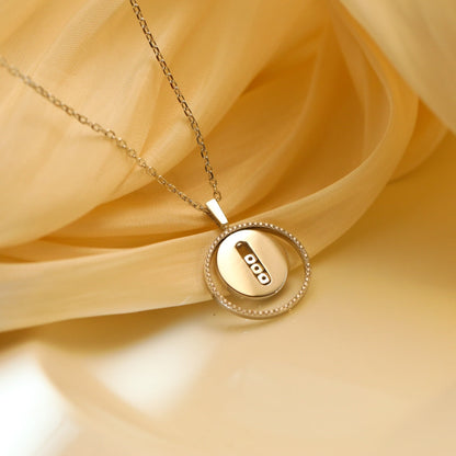 [Panda Jewelry]LUCKY MOVE MM SILVER DIAMOND NECKLACE