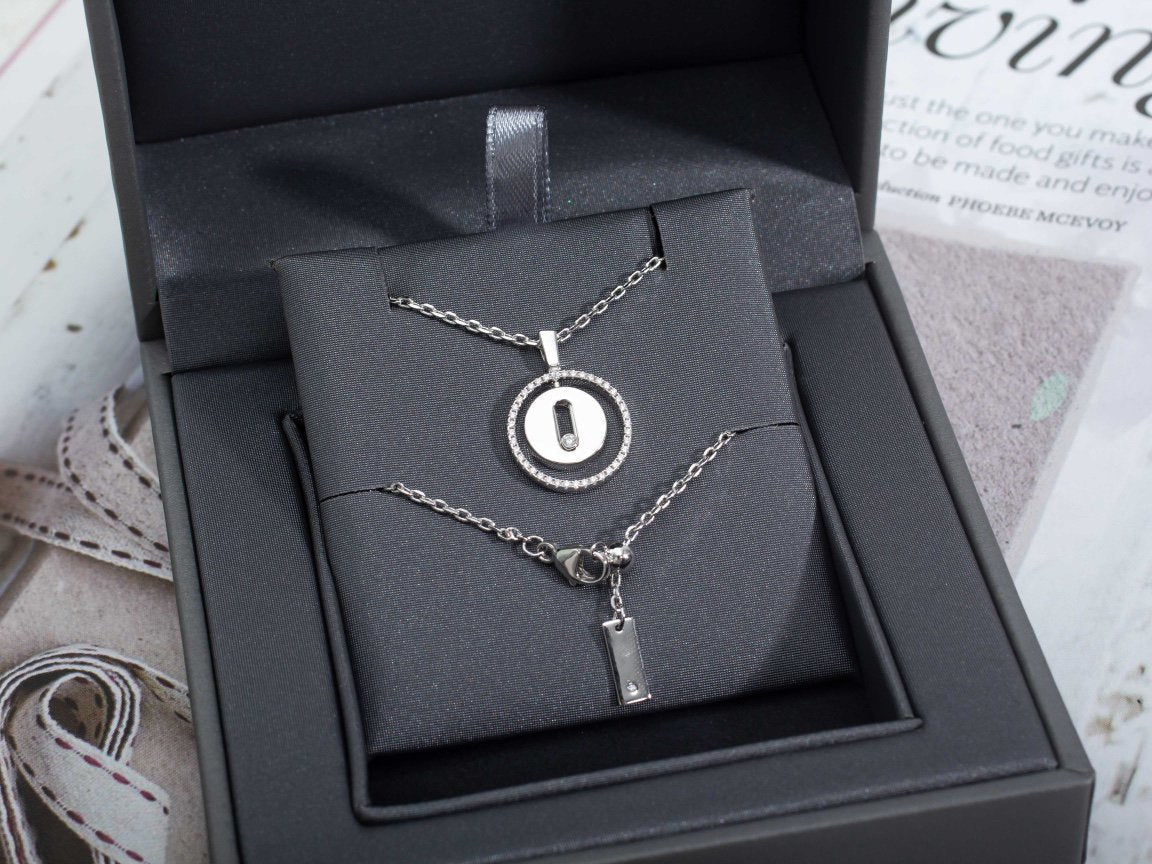 [Panda Jewelry]LUCKY MOVE PM NECKLACE SILVER DIAMOND