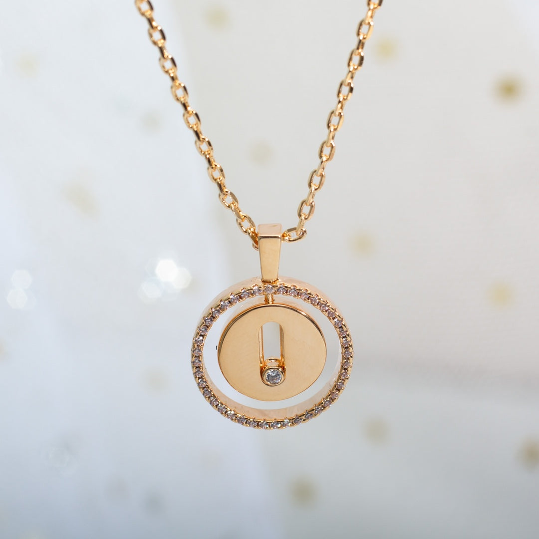 [Panda Jewelry]LUCKY MOVE PM NECKLACE PINK GOLD DIAMOND