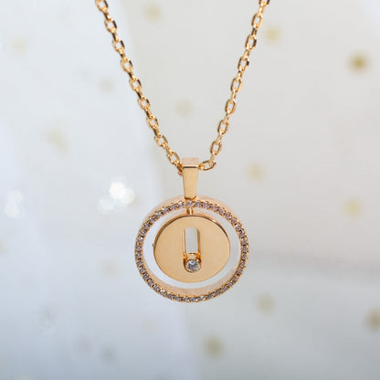 [Panda Jewelry]LUCKY MOVE PM NECKLACE PINK GOLD DIAMOND