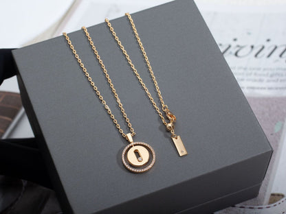 [Panda Jewelry]LUCKY MOVE PM NECKLACE PINK GOLD DIAMOND