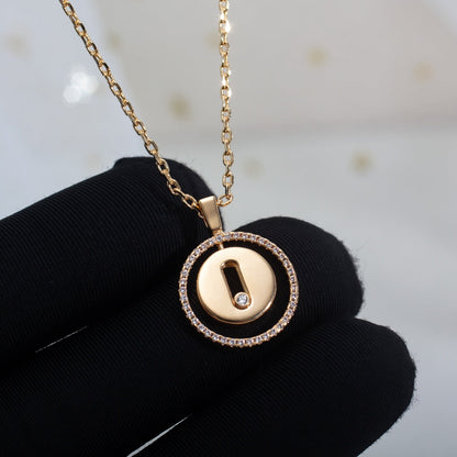 [Panda Jewelry]LUCKY MOVE PM NECKLACE PINK GOLD DIAMOND