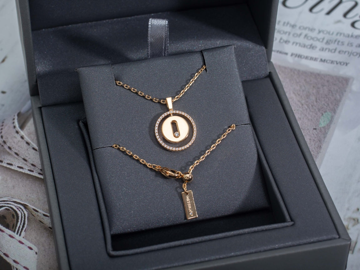 [Panda Jewelry]LUCKY MOVE PM NECKLACE PINK GOLD DIAMOND