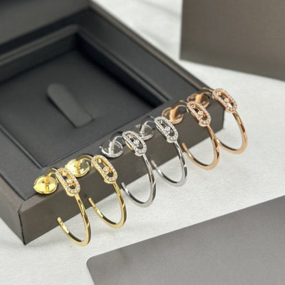 [Panda Jewelry]CREOLES MOVE UNO PM DIAMOND EARRINGS