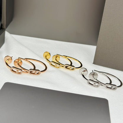 [Panda Jewelry]CREOLES MOVE UNO PM DIAMOND EARRINGS