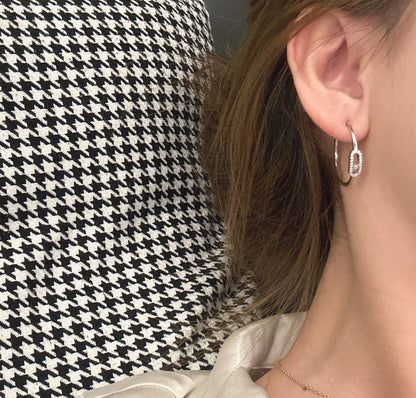 [Panda Jewelry]CREOLES MOVE UNO PM DIAMOND EARRINGS