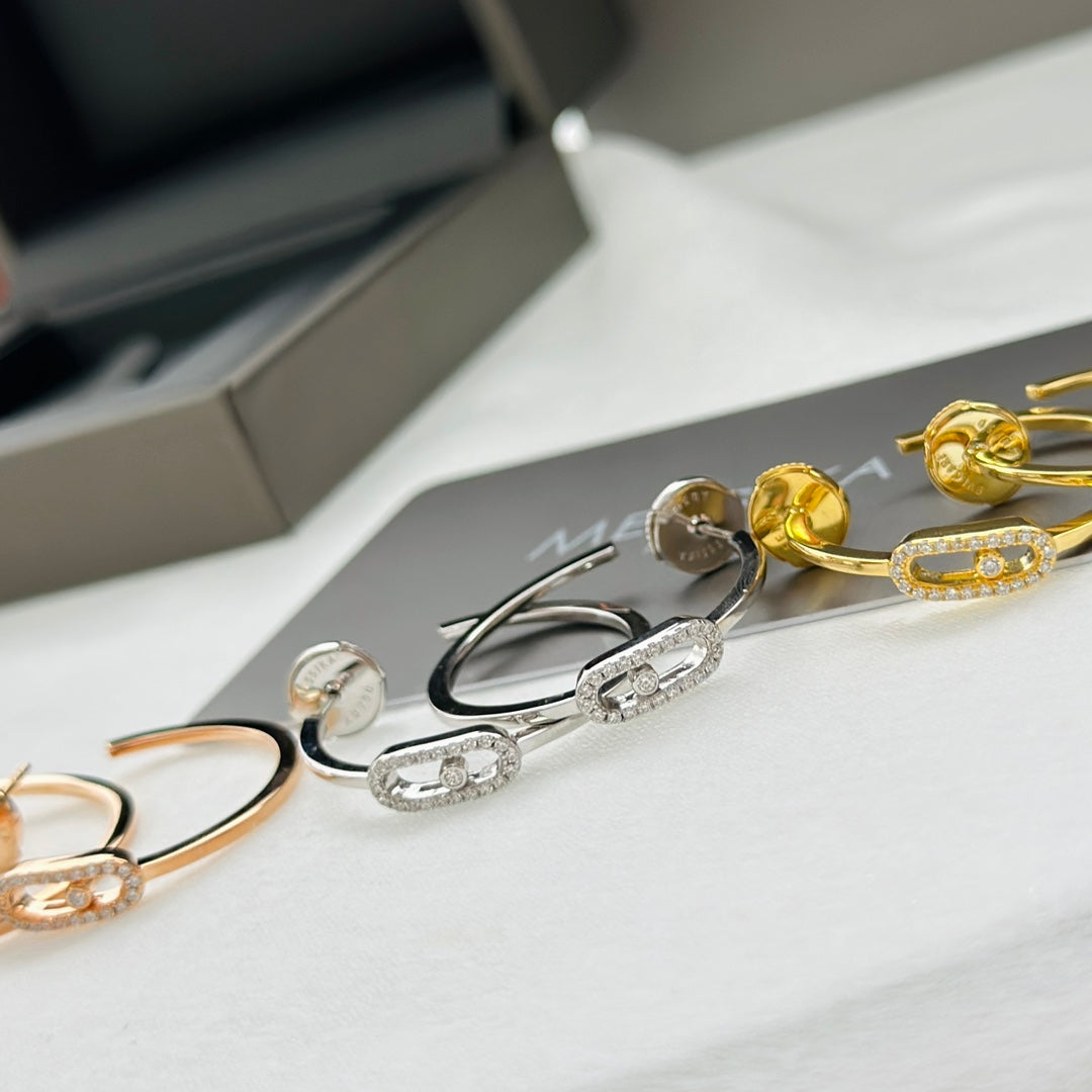 [Panda Jewelry]CREOLES MOVE UNO PM DIAMOND EARRINGS