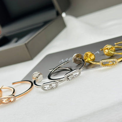 [Panda Jewelry]CREOLES MOVE UNO PM DIAMOND EARRINGS