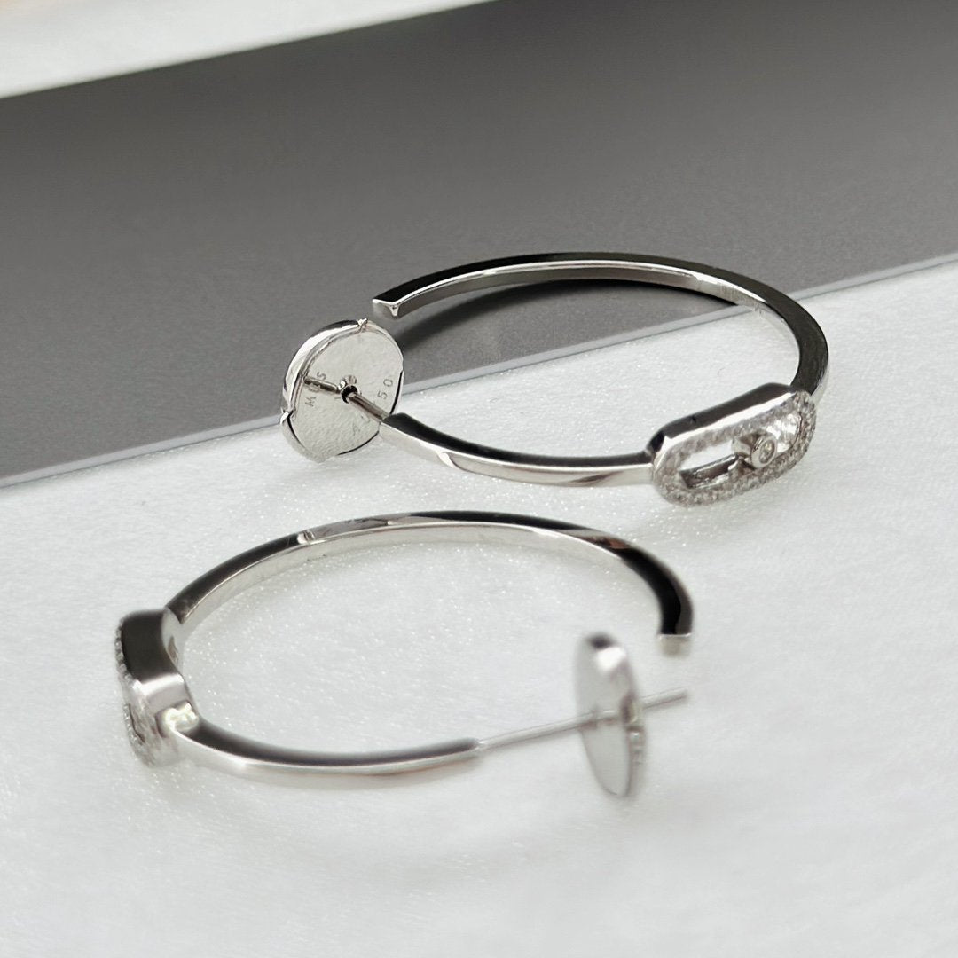 [Panda Jewelry]CREOLES MOVE UNO PM DIAMOND EARRINGS