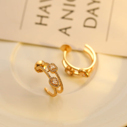 [Panda Jewelry]CREOLES MY TWIN 2 RANGS SILVER DIAMOND EARRINGS