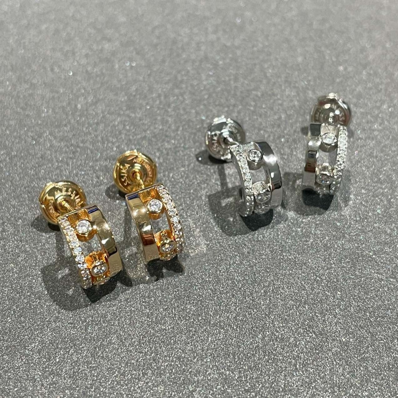 [Panda Jewelry]MOVE ROMANE EARRINGS DIAMOND