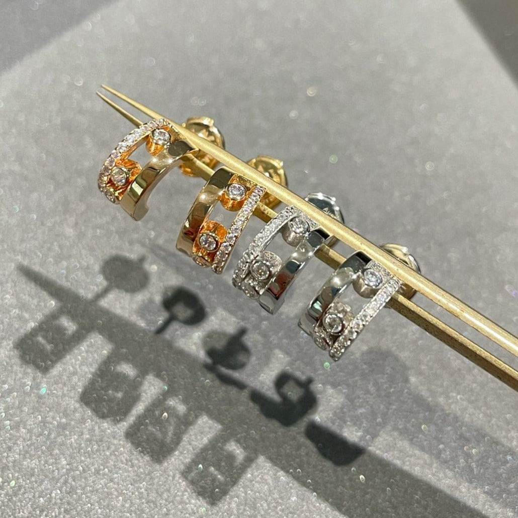 [Panda Jewelry]MOVE ROMANE EARRINGS DIAMOND