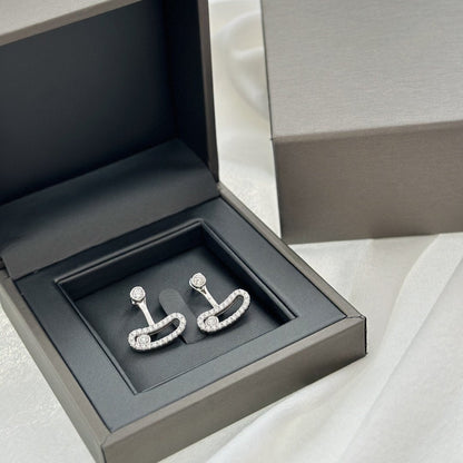 [Panda Jewelry]MOVE UNO SILVER DIAMOND EARRINGS