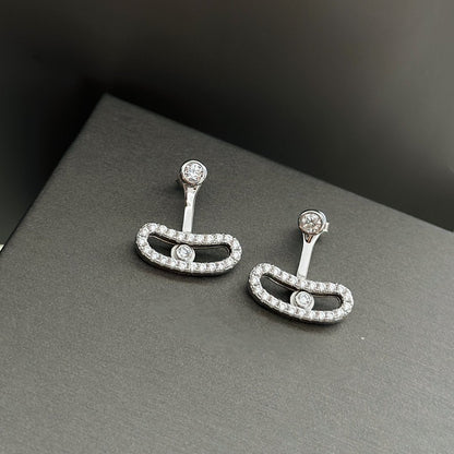 [Panda Jewelry]MOVE UNO SILVER DIAMOND EARRINGS