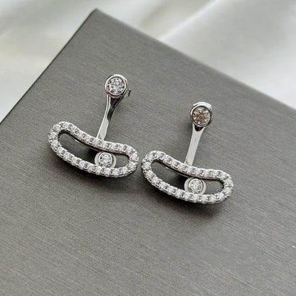 [Panda Jewelry]MOVE UNO SILVER DIAMOND EARRINGS