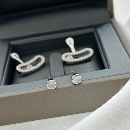 [Panda Jewelry]MOVE UNO SILVER DIAMOND EARRINGS