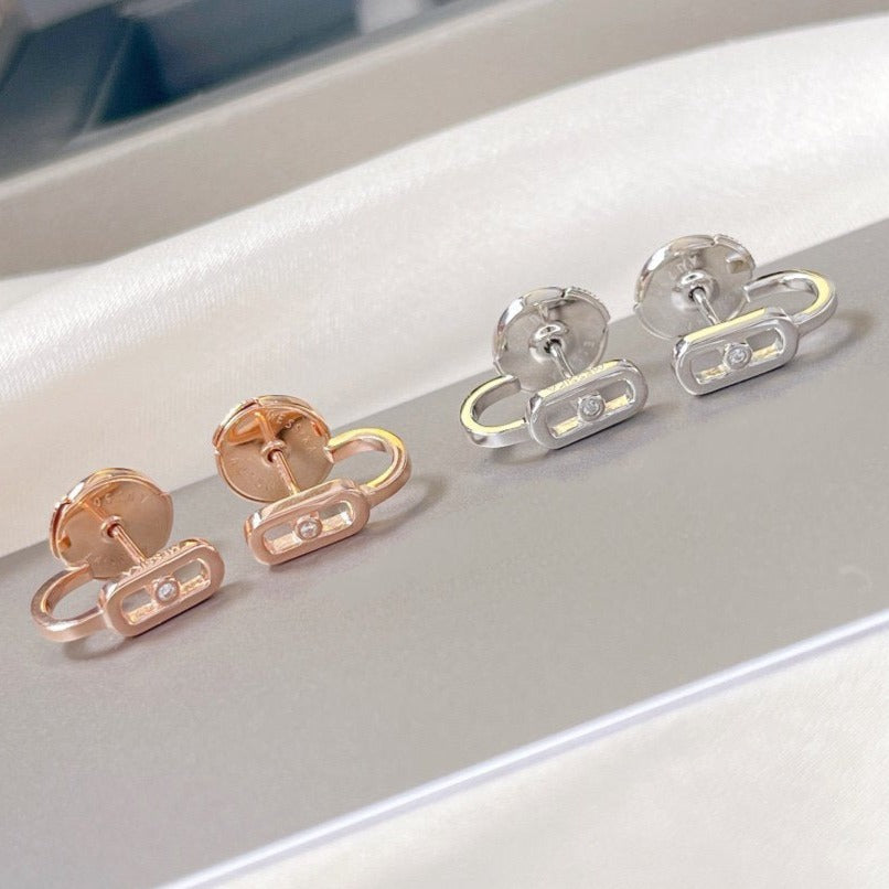 [Panda Jewelry]CREOLES MOVE UNO MINI 1 DIAMOND EARRINGS
