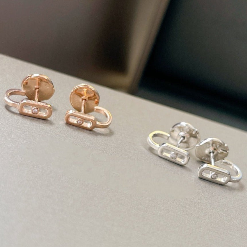 [Panda Jewelry]CREOLES MOVE UNO MINI 1 DIAMOND EARRINGS
