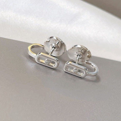 [Panda Jewelry]CREOLES MOVE UNO MINI 1 DIAMOND EARRINGS