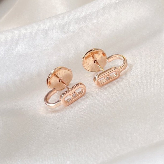 [Panda Jewelry]CREOLES MOVE UNO MINI 1 DIAMOND EARRINGS