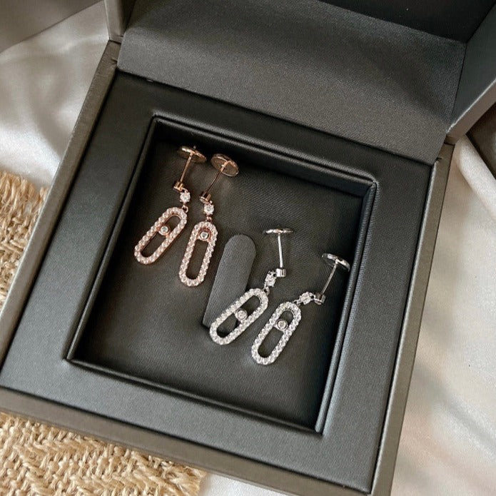 [Panda Jewelry]DORMEUSES MOVE UNO DIAMOND EARRINGS