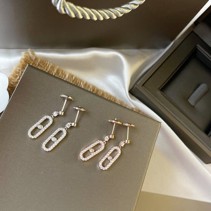 [Panda Jewelry]DORMEUSES MOVE UNO DIAMOND EARRINGS