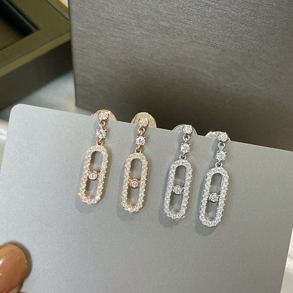 [Panda Jewelry]DORMEUSES MOVE UNO DIAMOND EARRINGS