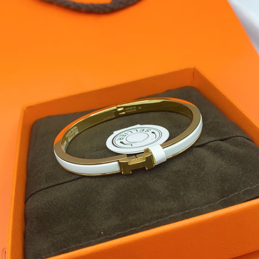[Panda Jewelry]CLASSIC HM CLIC WHITE 8MM ENAMEL BRACELET