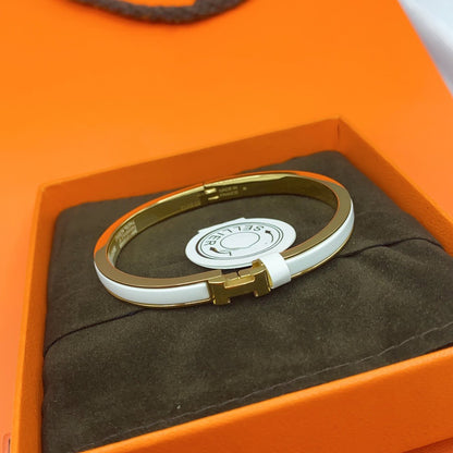 [Panda Jewelry]CLASSIC HM CLIC WHITE 8MM ENAMEL BRACELET