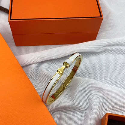 [Panda Jewelry]CLASSIC HM CLIC WHITE 8MM ENAMEL BRACELET