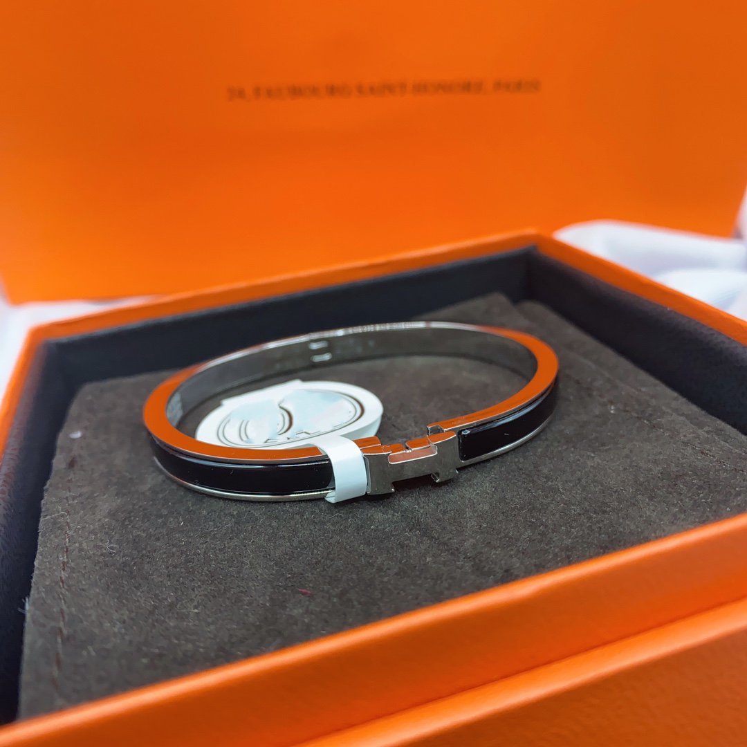 [Panda Jewelry]CLASSIC HM CLIC BLACK 8MM ENAMEL BRACELET