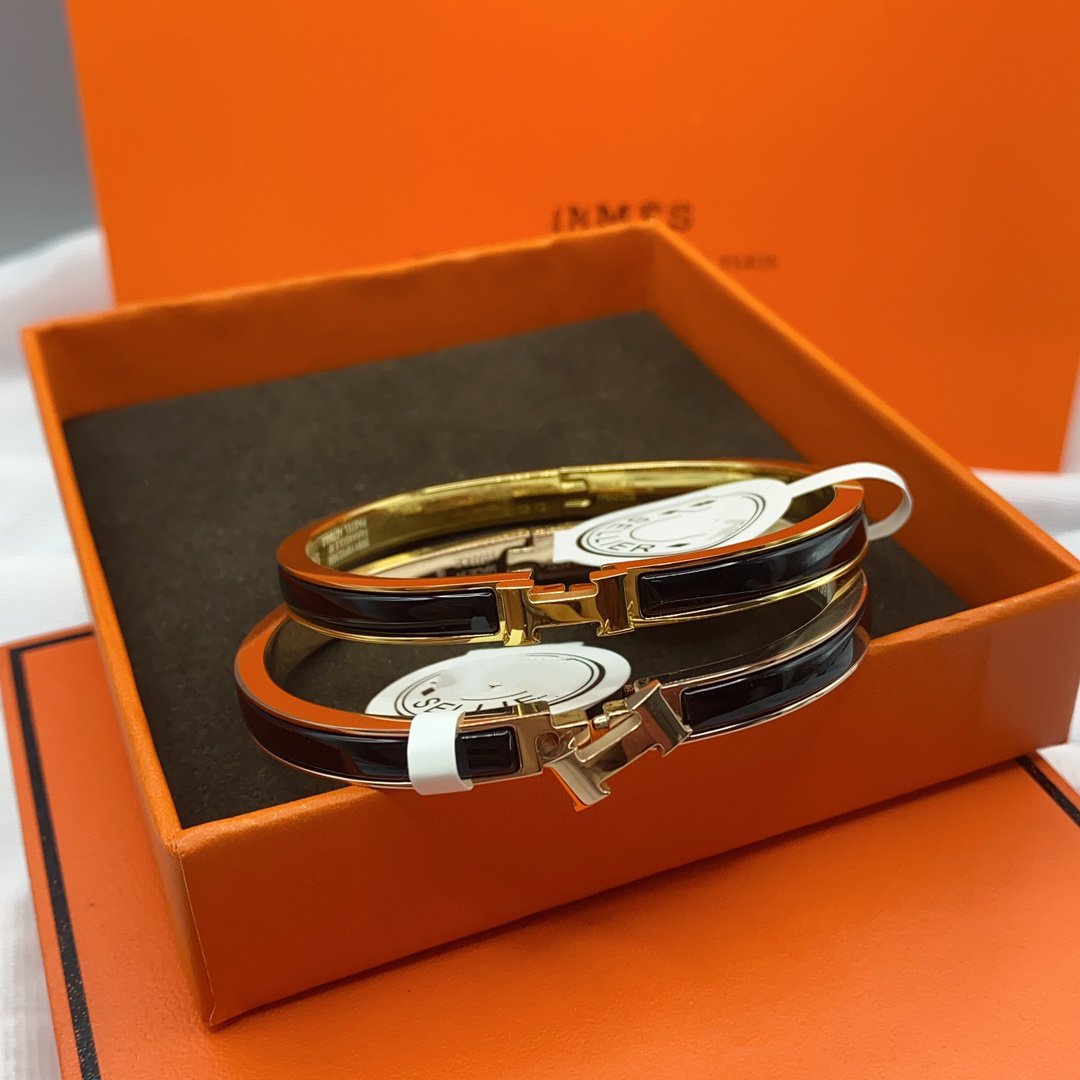 [Panda Jewelry]CLASSIC HM CLIC BLACK 8MM ENAMEL BRACELET