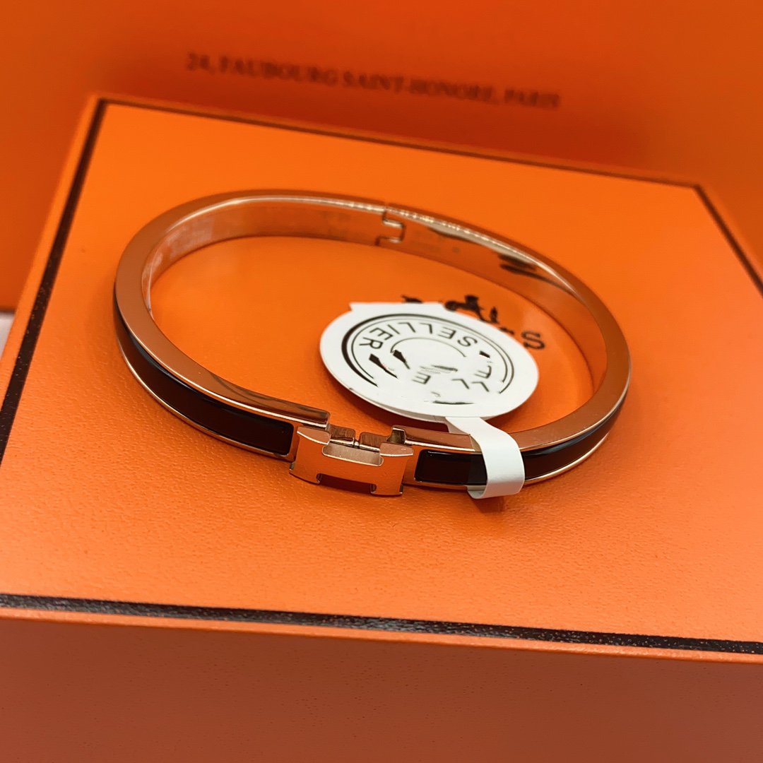 [Panda Jewelry]CLASSIC HM CLIC BLACK 8MM ENAMEL BRACELET
