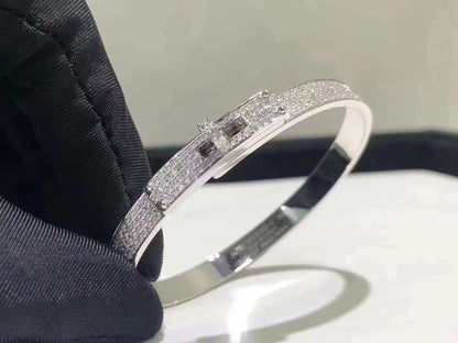 [Panda Jewelry]HM KELLY BRACELET IN SILVER AND FULL PAVE DIAMOND