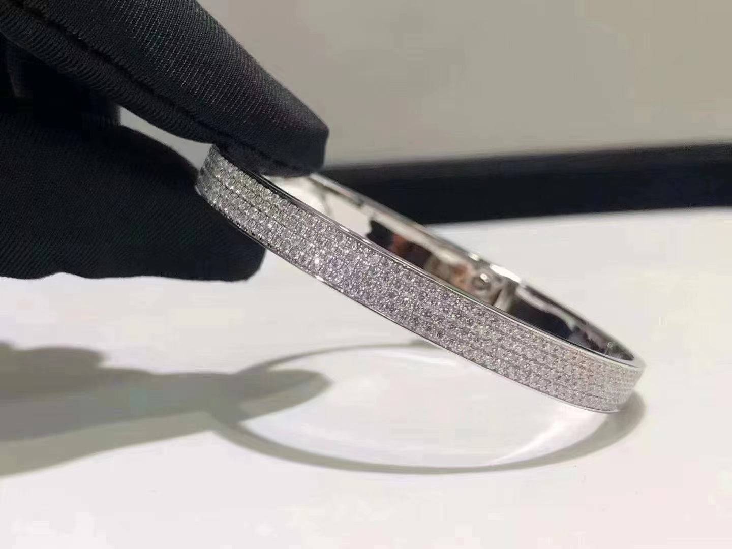 [Panda Jewelry]HM KELLY BRACELET IN SILVER AND FULL PAVE DIAMOND