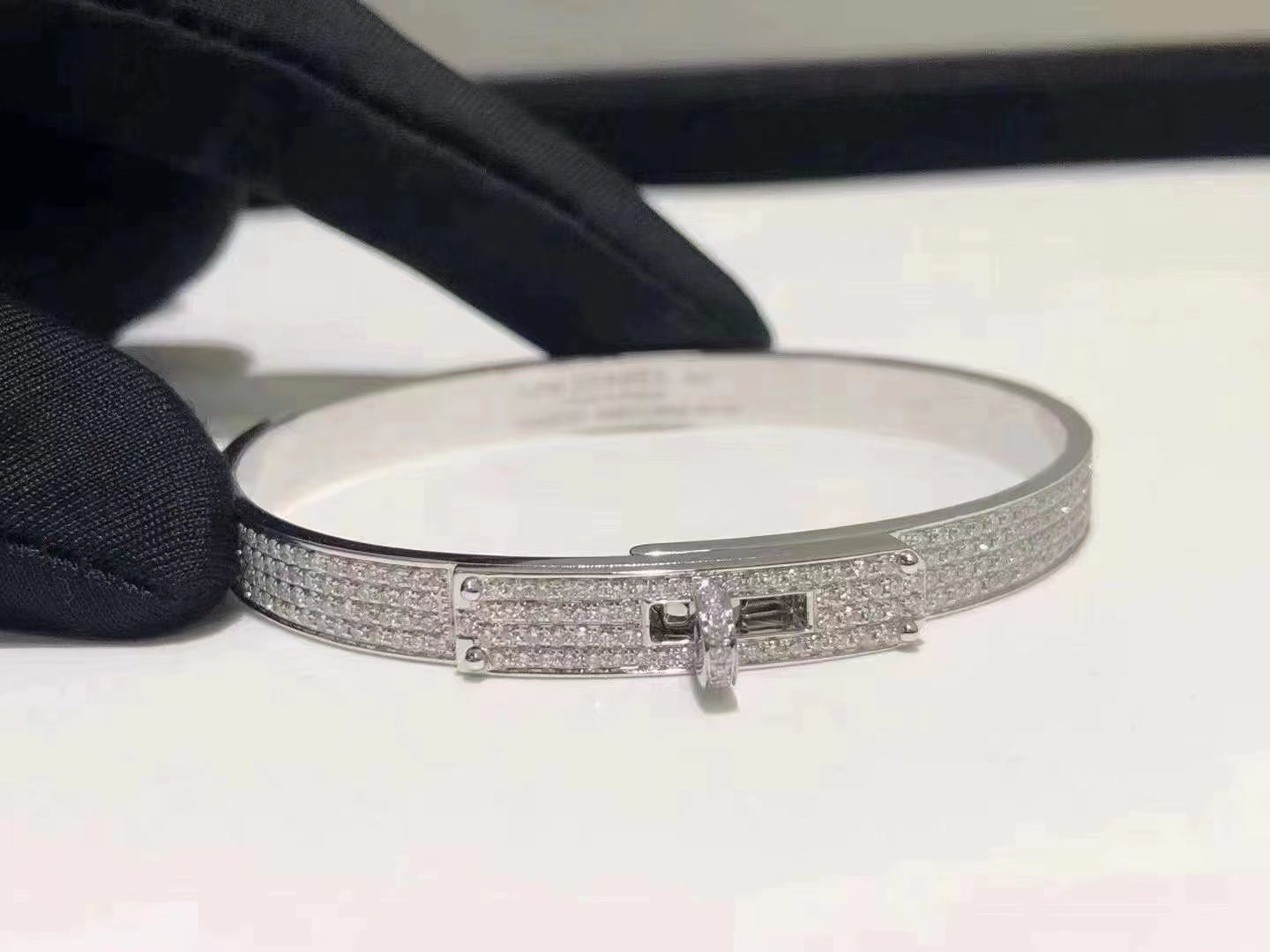 [Panda Jewelry]HM KELLY BRACELET IN SILVER AND FULL PAVE DIAMOND