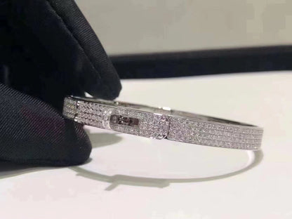 [Panda Jewelry]HM KELLY BRACELET IN SILVER AND FULL PAVE DIAMOND